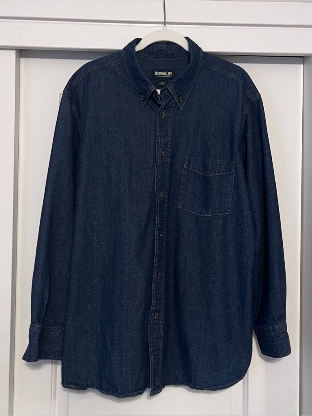 Outdoor Life Men's Navy Denim Button-Down Shirt